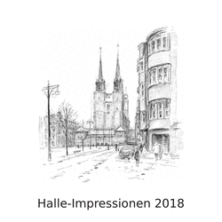 Handzeichnungen zu Halles Innenstadt von Volker Seifert