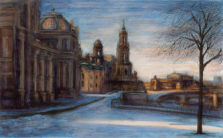 Katrin Feist Mischtechnik von Brühlscher Terrasse in Dresdsen