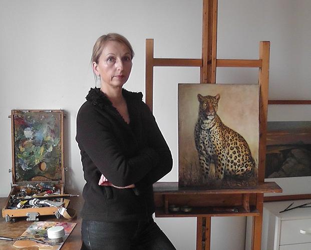 Malerin Annekatrin Müller im Atelier